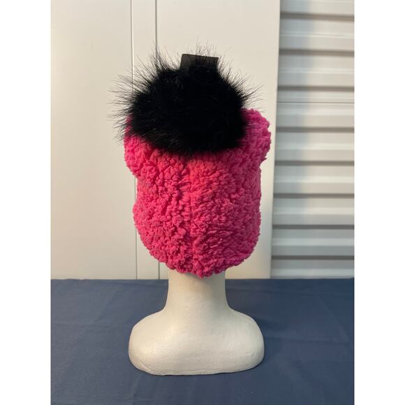 Justice Faux Fur Beanie Color Pink One Size Pre-Owned - Picture 3 of 11